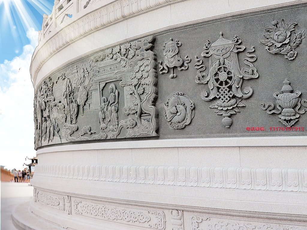 佛教極樂世界石材浮雕石雕壁畫景墻設(shè)計(jì)