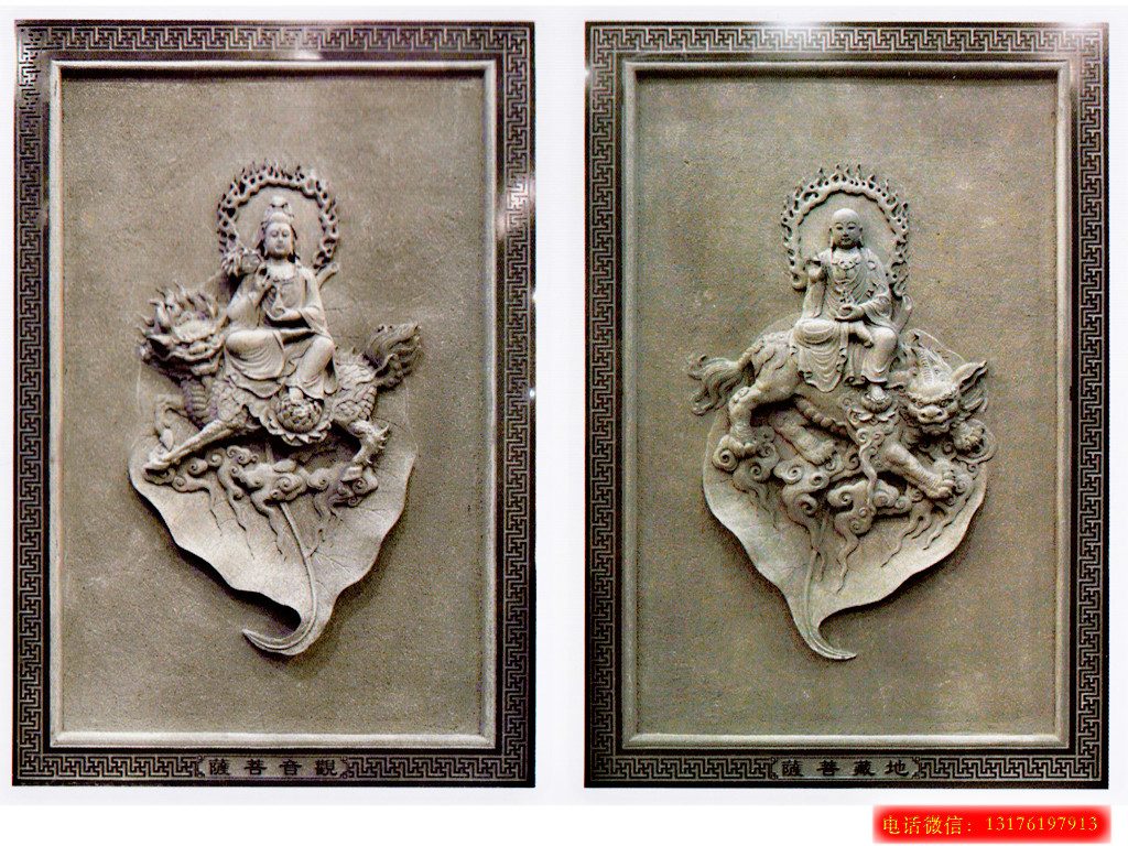 四川寺院古樸的浮雕石雕壁畫裝飾圖片