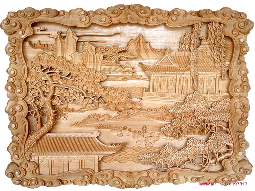 山水浮雕壁畫-迎門墻山水浮雕圖片適合安裝在什么地方