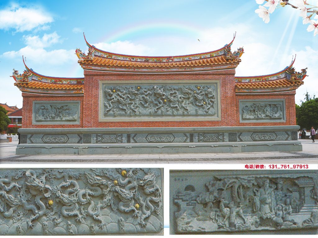 十個(gè)大門口迎門墻作用和九龍壁影壁圖片大全