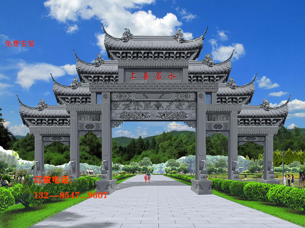 大型街道牌樓建立的意義和 景區(qū)古建牌坊的雕刻手法