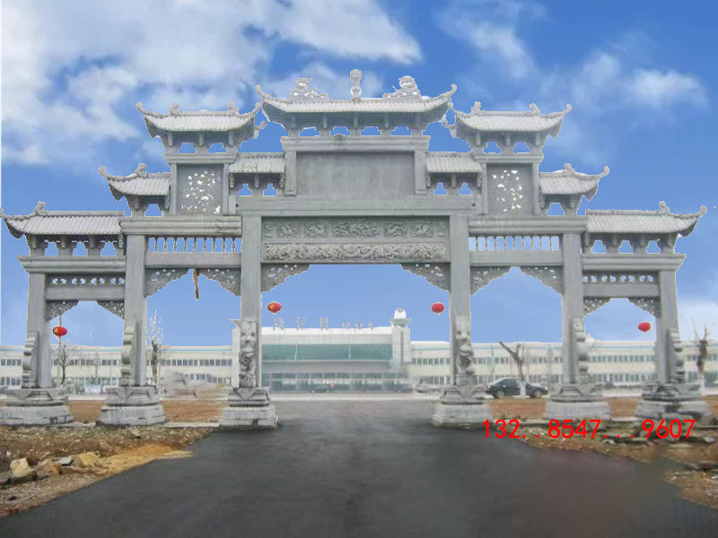 河南景區(qū)石牌坊農(nóng)村石牌樓雕刻樣式搭配圖案