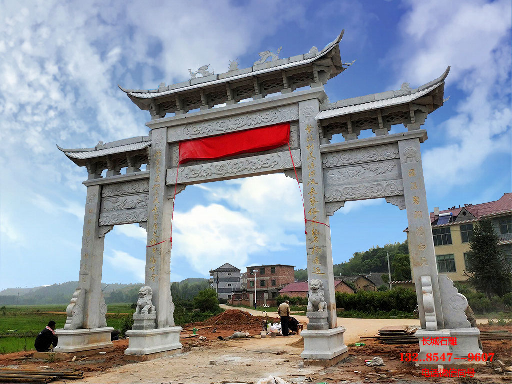 大型街道牌樓建立的意義和 景區(qū)古建牌坊的雕刻手法