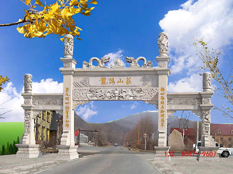 新農(nóng)村石門樓與石牌坊構(gòu)造區(qū)別石牌樓鄉(xiāng)村特色