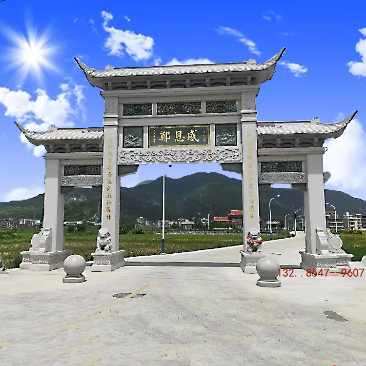 新農(nóng)村石門樓與石牌坊構(gòu)造區(qū)別石牌樓鄉(xiāng)村特色