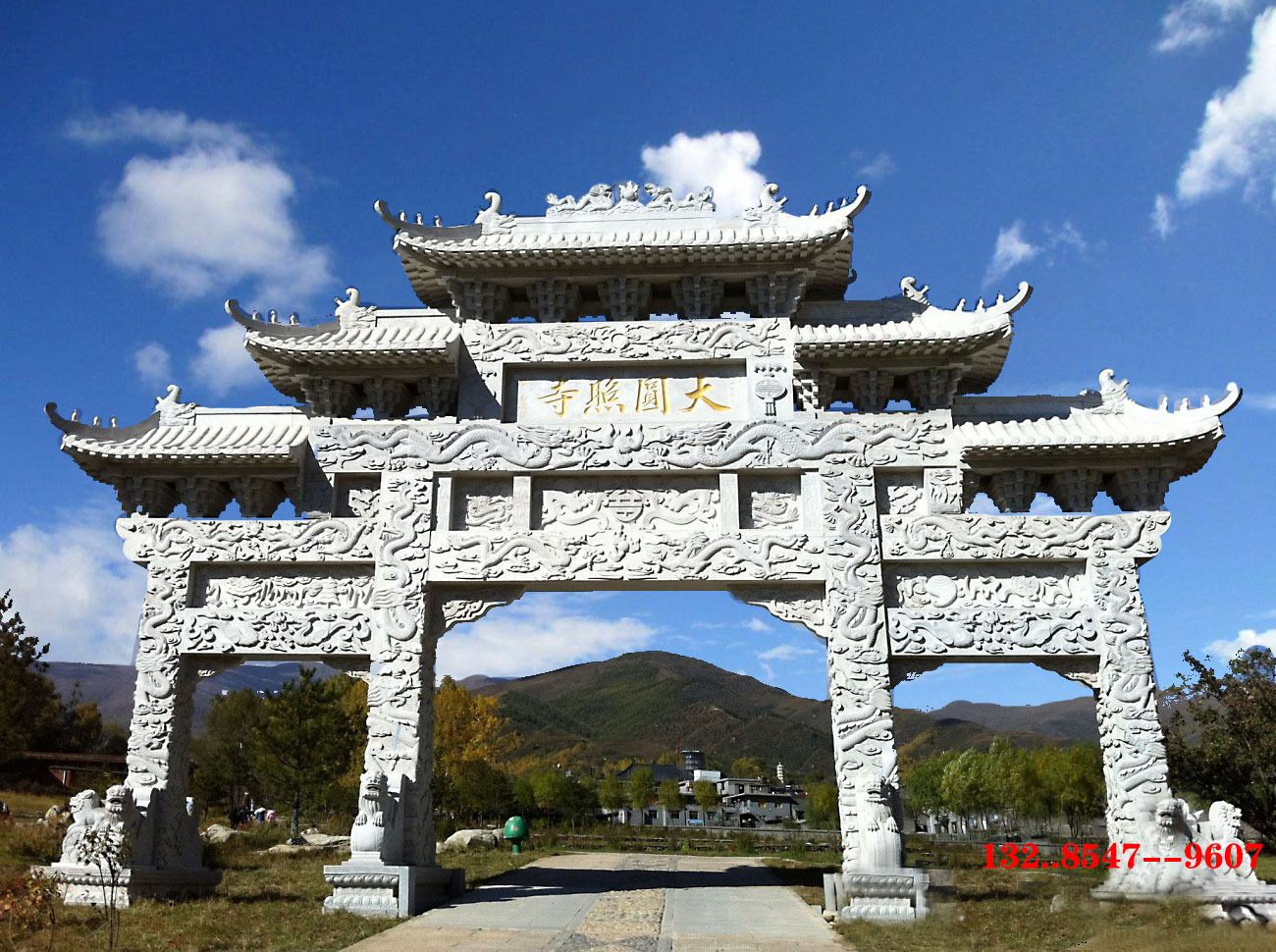 景區(qū)牌坊石牌樓搭配圖案祠堂大門石門樓雕刻造型