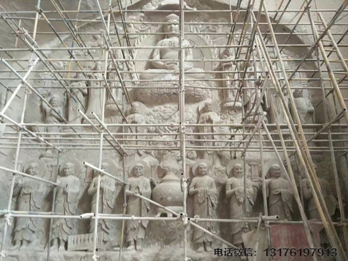 浮雕佛祖釋迦摩尼說法石雕壁畫制作廠家