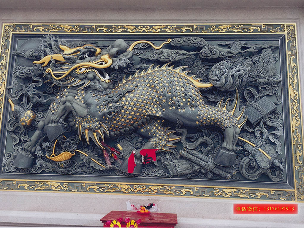 石雕壁畫_浮雕照壁的雕刻技法和影壁圖片樣式大全