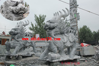 石雕麒麟安裝地點(diǎn)；湖北黃岡鋼構(gòu)工程有限公司