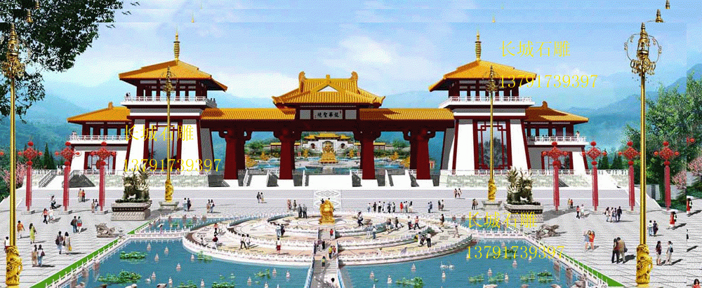 寺院石雕作品，彌勒佛雕刻想、寺廟石雕麒麟圖