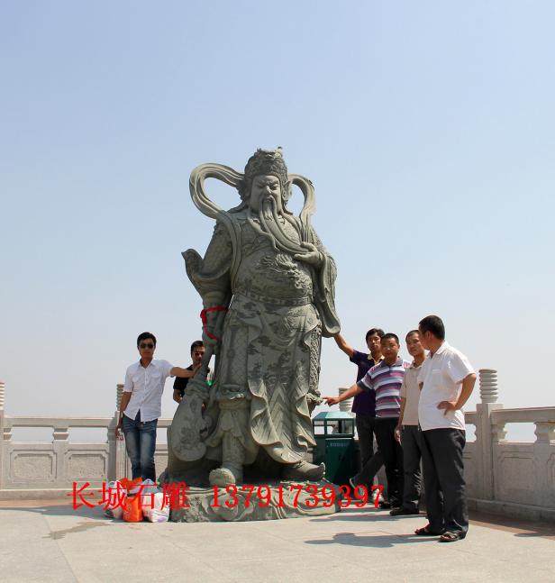 石雕關(guān)公，武財神關(guān)羽雕塑，雕刻