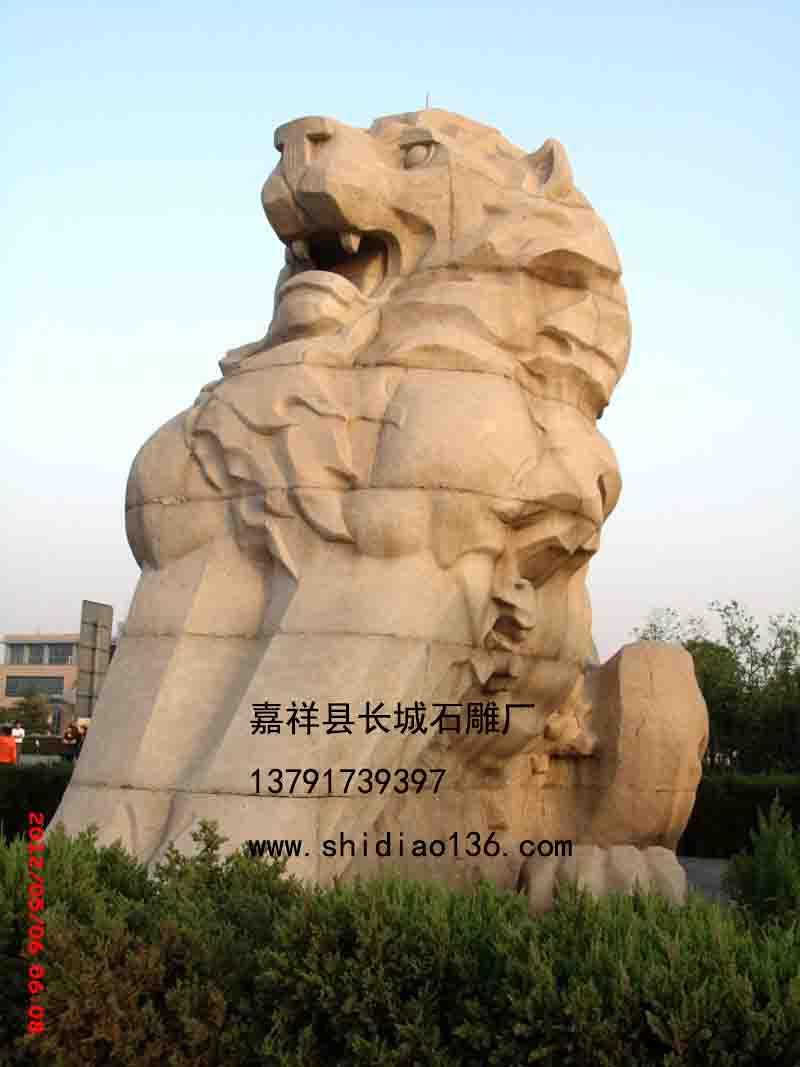 石獅子雕刻，東方醒獅