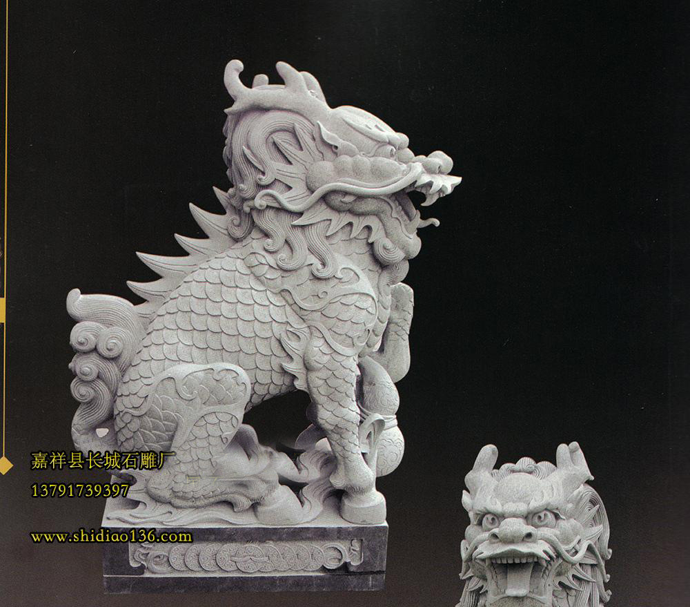 石雕麒麟在風水石雕中有著很好的祥瑞作用。