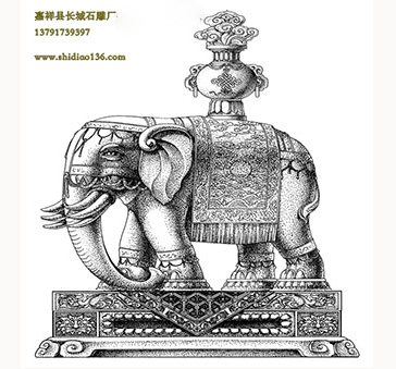 石雕大象設(shè)計圖-安裝地點(diǎn)寺院別墅大門景區(qū)等
