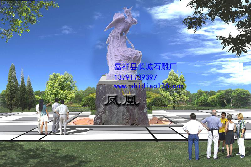 石雕鳳凰代表著天下太平，是天下祥瑞的象征。