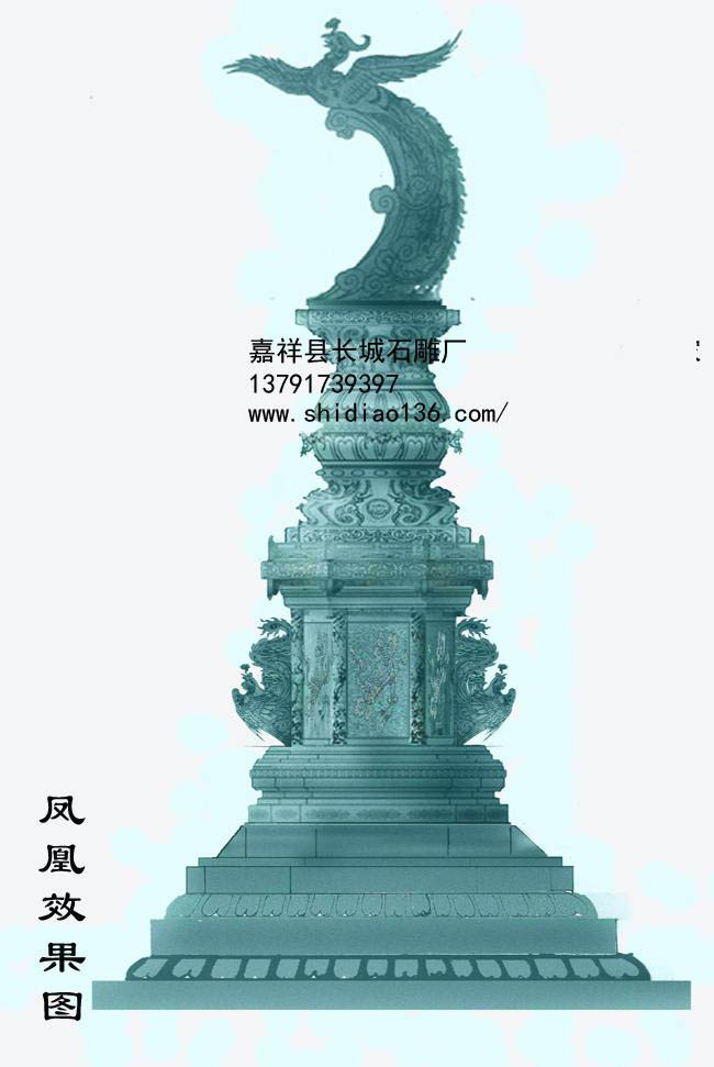 石雕鳳凰雕刻是祥瑞的象征，鳳凰和龍、麒麟、龜都是吉祥的靈獸，尤其是鳳凰和龍是我們華夏民族的兩大圖騰