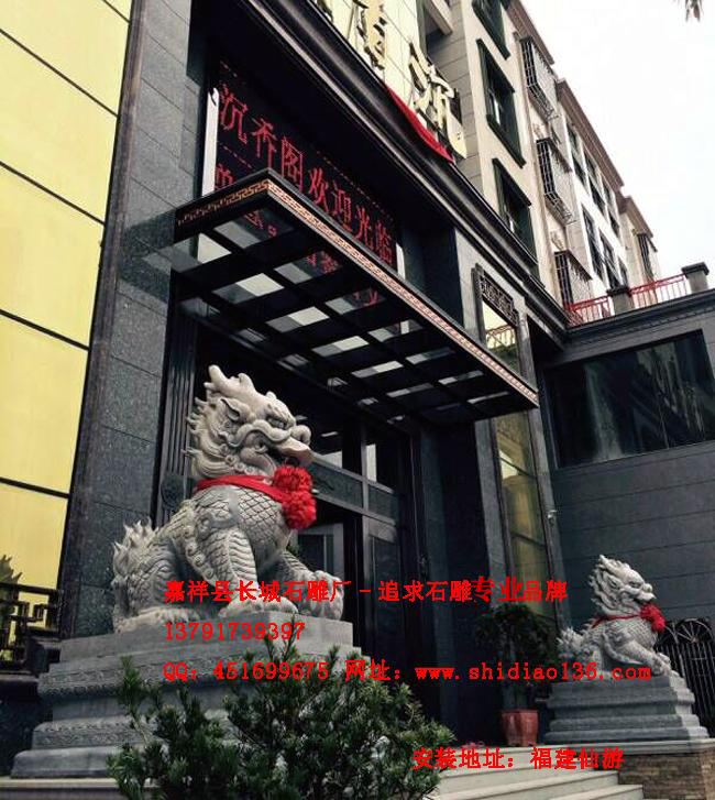 石雕麒麟擺放、石雕麒麟雕刻