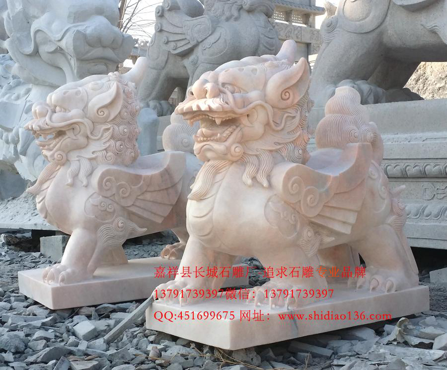 石雕貔貅 這對石雕貔貅是最好的聚財貔貅