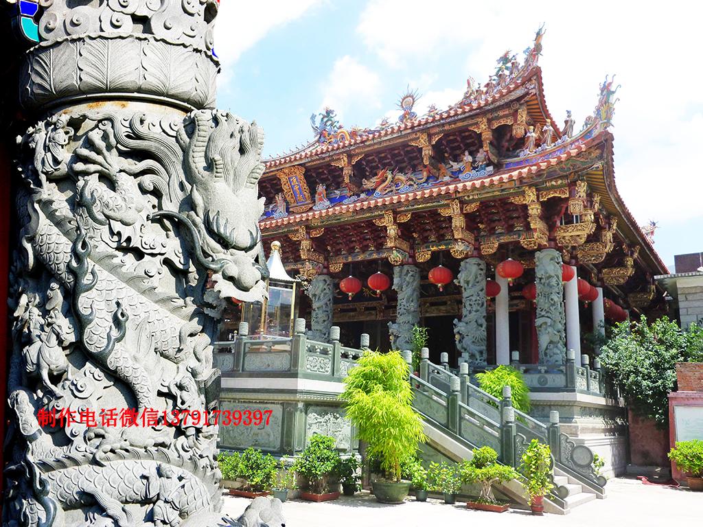 寺院石雕龍柱 寺院石雕龍柱盤龍柱圖片